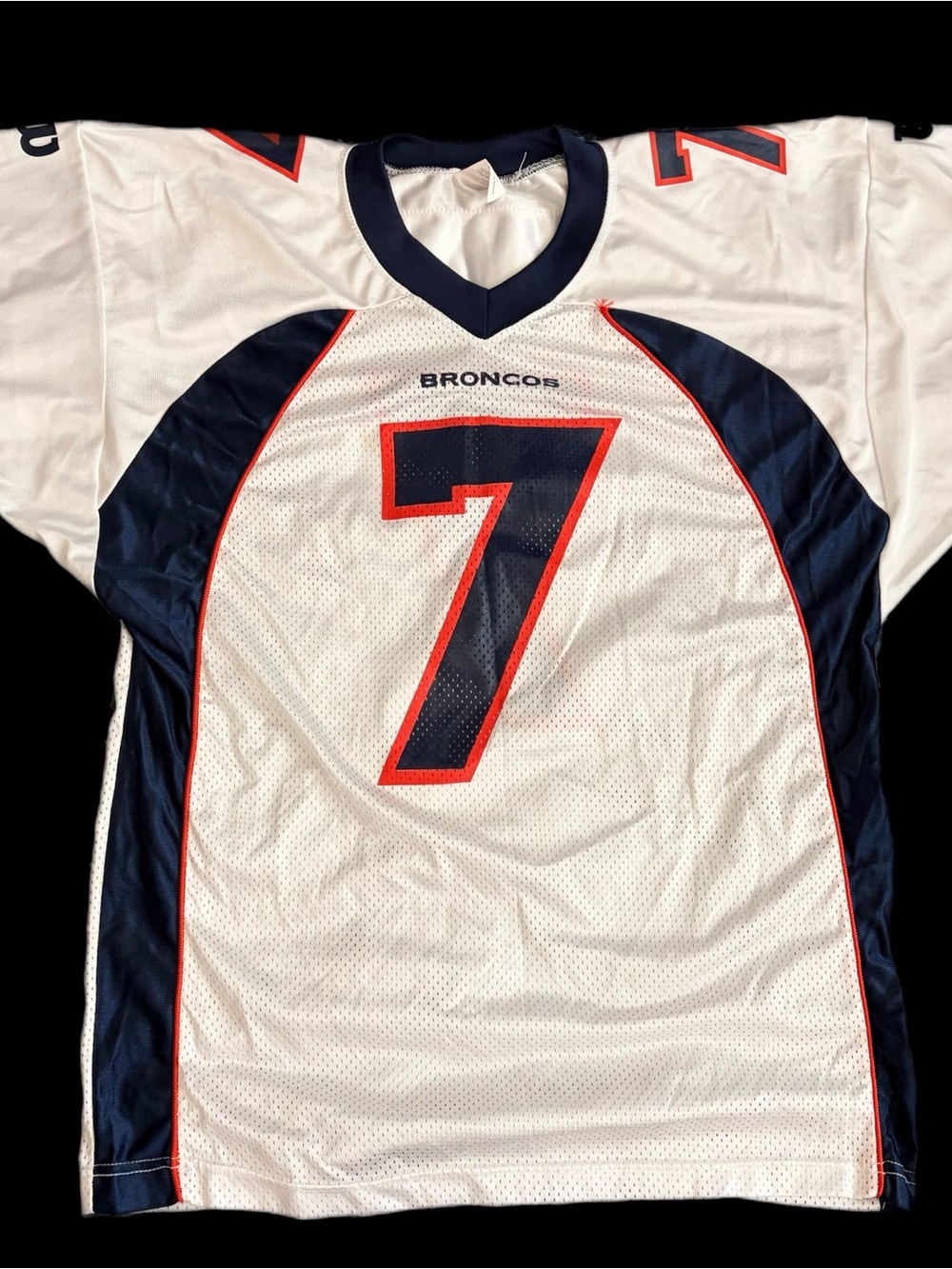 Wilson White Navy & Orange #7 Broncos Football Jersey